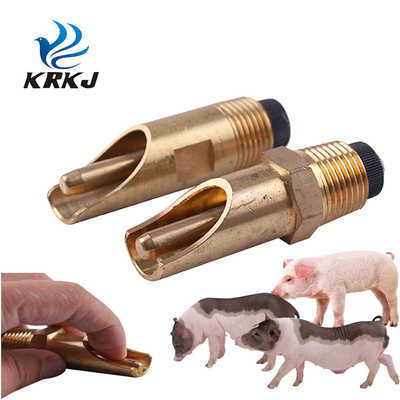 ZJKR Flat-Round Stainless Steel Nipple Drinkers Livestock Equipment 1/2&quot; For Pig Copper Nipple Drinkers Pigs